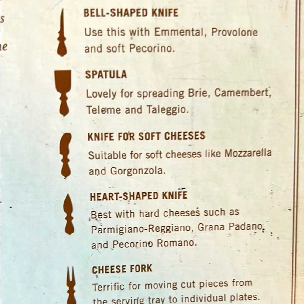 Williams-Sonoma‎ Italian Cheese Knives Set of Five